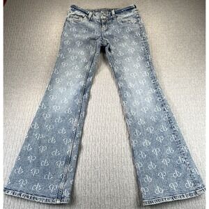 Flare BootCut Women (6/28x31) Black Pink H&M disco rock 'n' roll blue jean pants